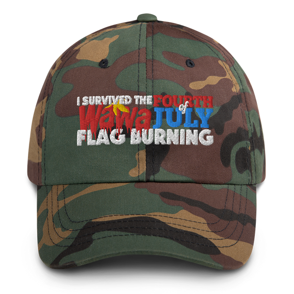 I SURVIVED THE WAWA FOURTH OF JULY FLAG BURNING 2022 DAD HAT