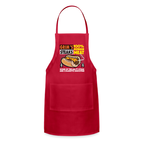 GRIMS STEAKS APRON - red